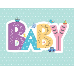 Baby mini-kort (blank innside)