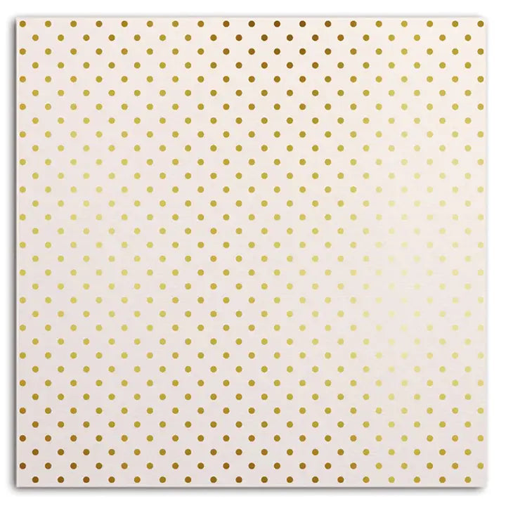 Mahé cardboard - White Gold Dots 12x12