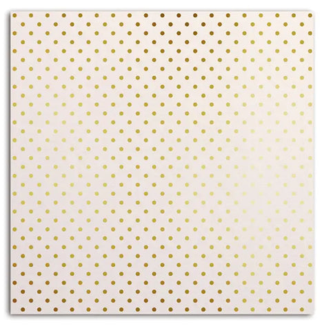 Mahé kartong - White Gold Dots 12x12