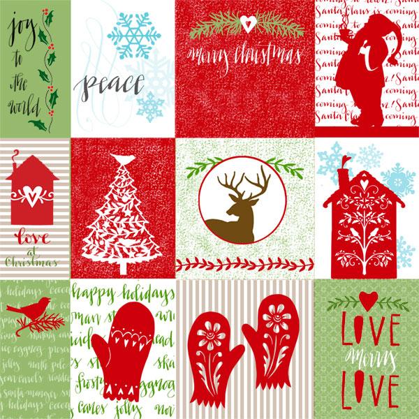 Home for Christmas Tags 12x12 double-sided paper with glitter