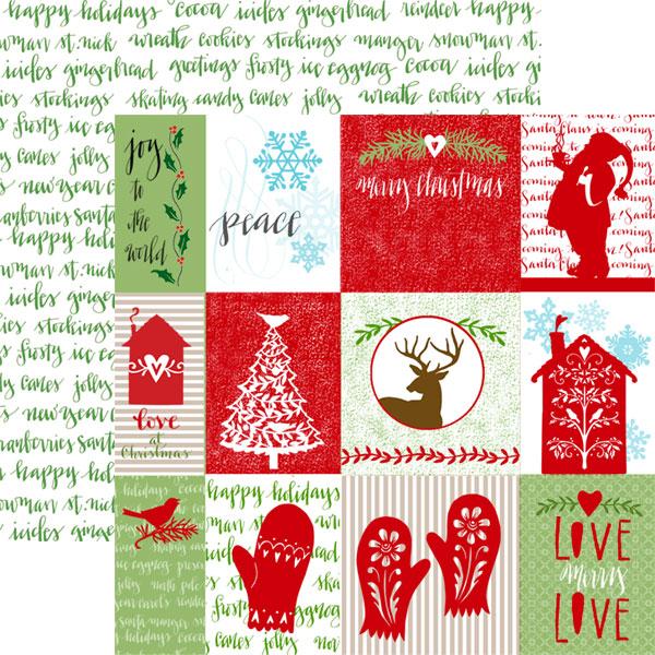 Home for Christmas Tags 12x12 double-sided paper with glitter