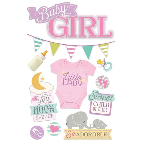 Baby girl 3D stickers