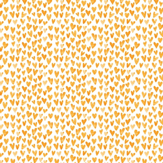 Orange Watercolor hearts 12x12 dobbeltsidig mønsterpapir
