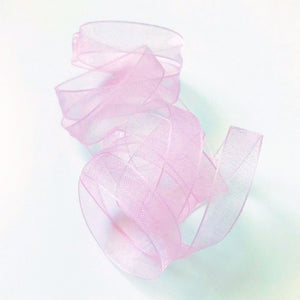 Organza bånd - Light pink 1 m