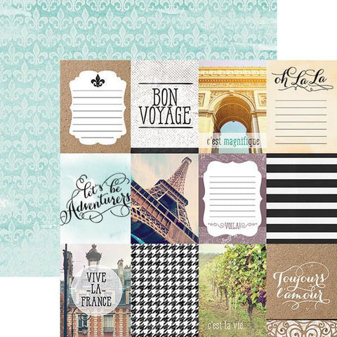 France Tags 12x12 double sided paper