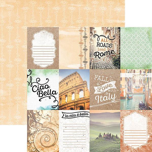 Italy Tags 12x12 double sided paper