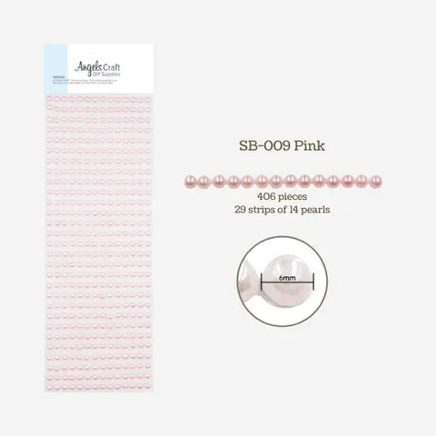 Pearl Bead Sticker Trim - Pink