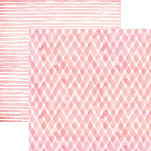 Pink Watercolor plaid/stripes 12x12 double-sided patterned paper