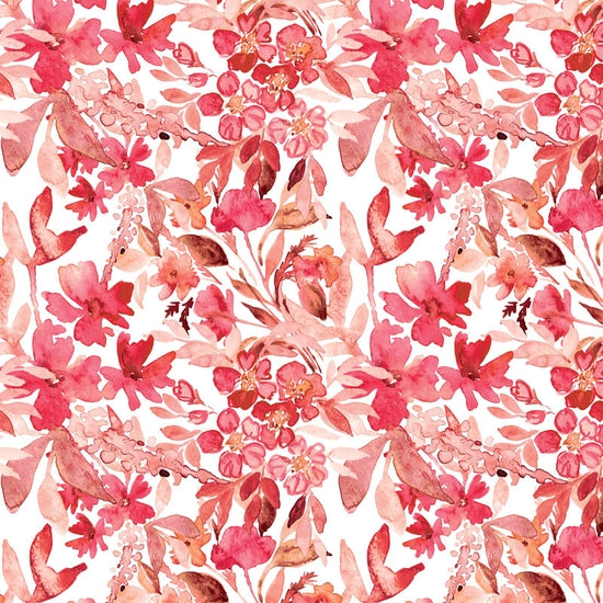 Red Watercolor floral 12x12 dobbeltsidig mønsterpapir